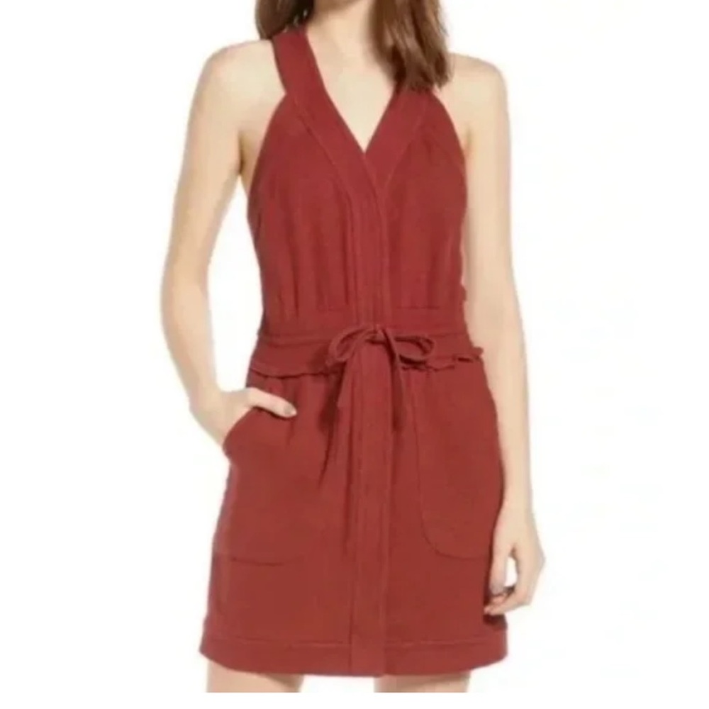 Rebecca Minkoff Royal Sleeveless Racerback Tank Mini Dress Burnt Henna Sz M